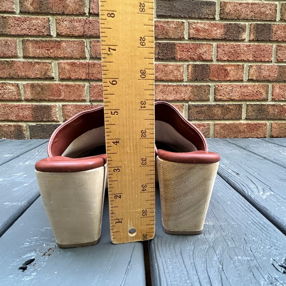 Everlane The Clog Cognac Brown Wood Heel Leather Size 11 - Picture 6 of 12